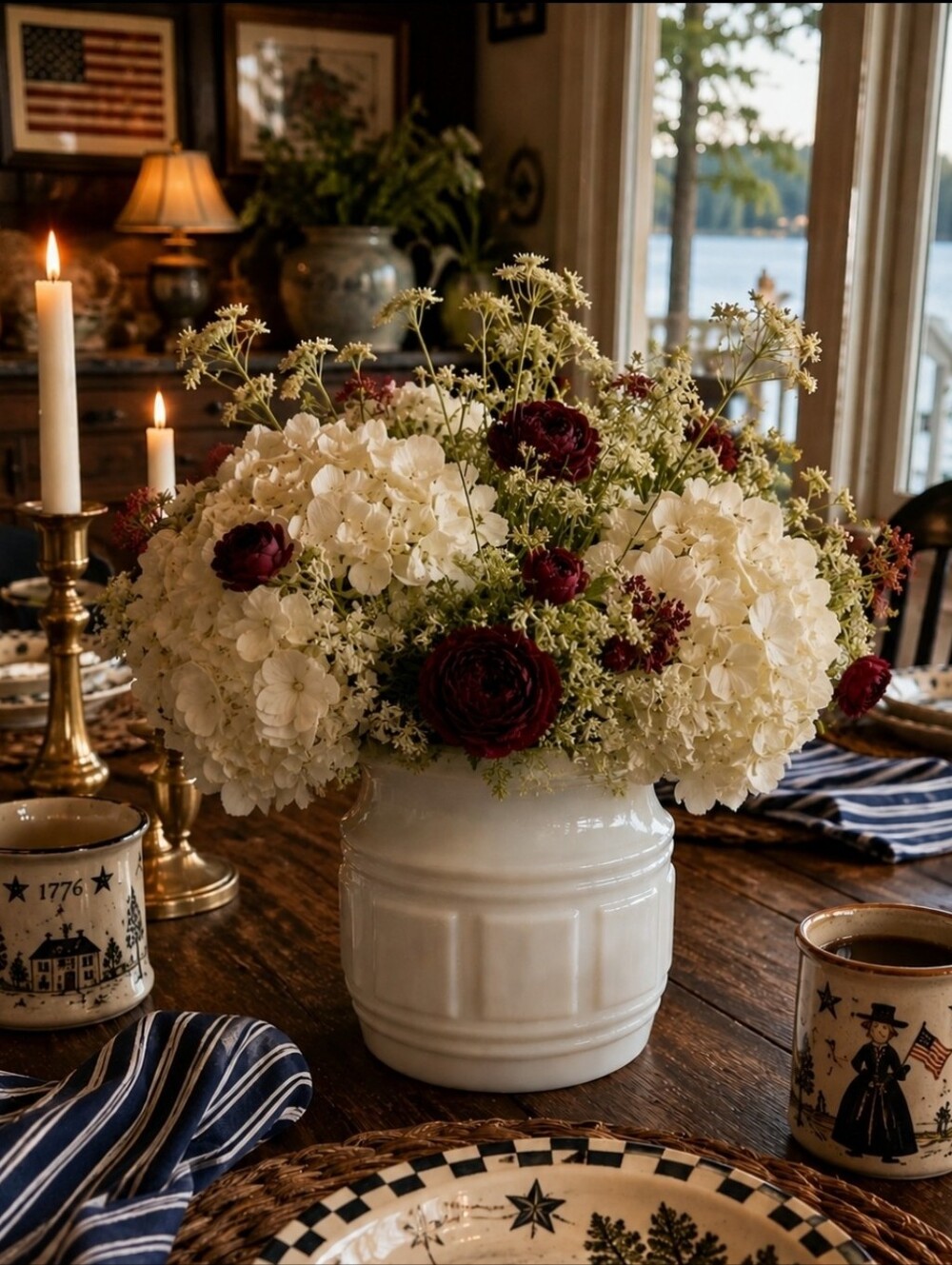 Vintage White Milk Glass Jardiniere Cachepot Vase | Coastal Cottage Americana - Picture 5 of 12